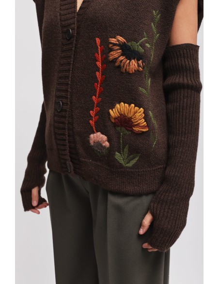 Gebreid gilet met mouwen Maryley