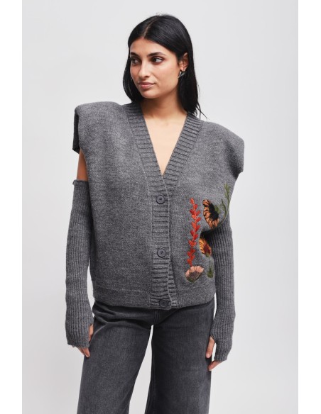 Gebreid gilet met mouwen Maryley