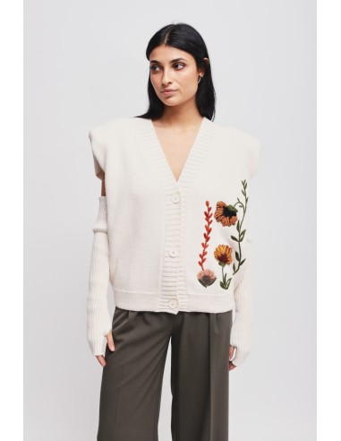 Gebreid gilet met mouwen Maryley