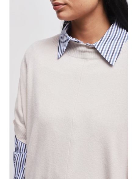 Maryley oversized top met 3/4-mouwen
