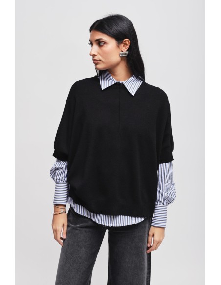 Maryley oversized top met 3/4-mouwen