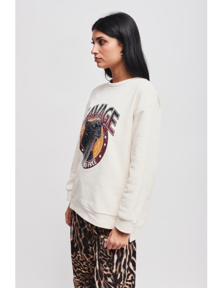 Katoenen sweater met Maryley-print