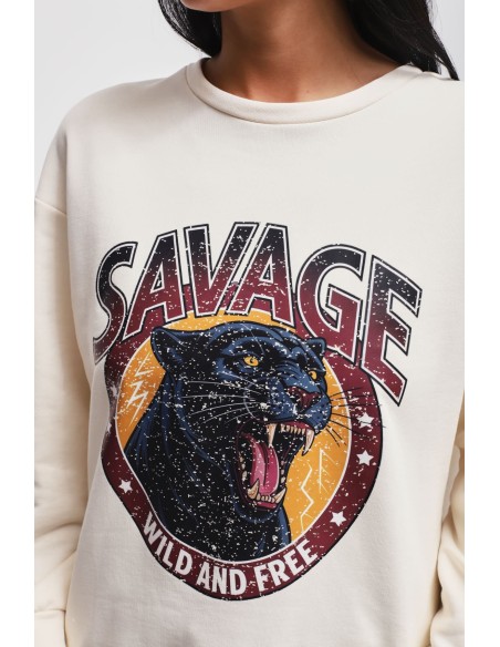 Katoenen sweater met Maryley-print