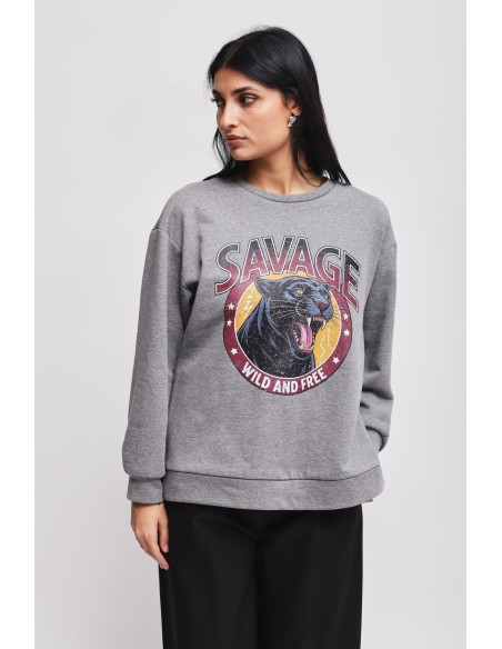 Katoenen sweater met Maryley-print