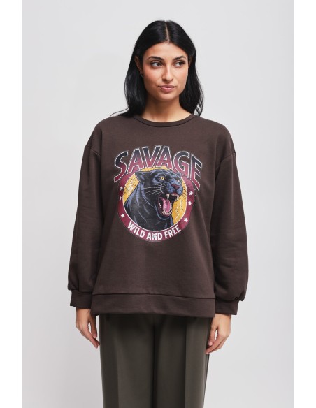 Katoenen sweater met Maryley-print