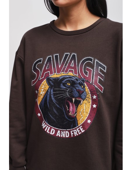 Katoenen sweater met Maryley-print