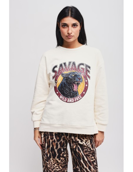 Katoenen sweater met Maryley-print