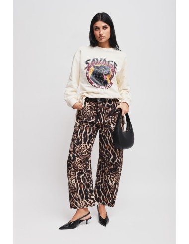 Luipaardprint ballonbroek met riem Maryley