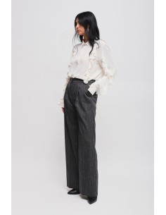 Maryley krijtstreep Palazzo-broek 2