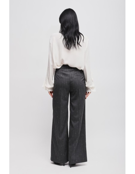 Maryley krijtstreep Palazzo-broek