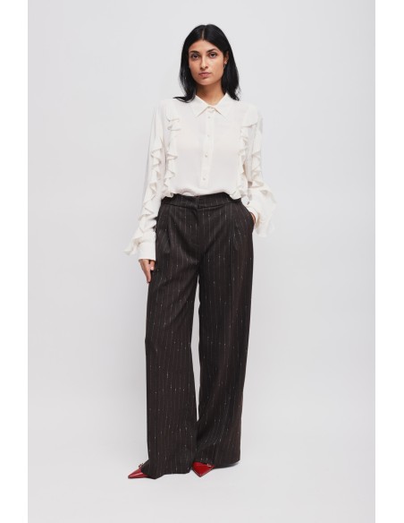 Maryley krijtstreep Palazzo-broek