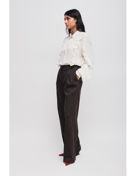 Maryley krijtstreep Palazzo-broek