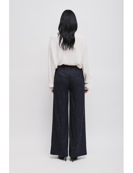 Maryley krijtstreep Palazzo-broek