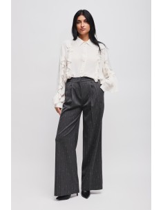 Maryley krijtstreep Palazzo-broek