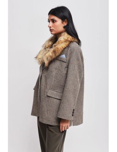 Oversized jas met kraag van imitatiebont Maryley