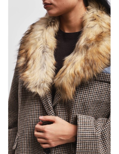 Oversized jas met kraag van imitatiebont Maryley