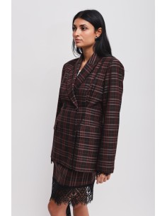 Getailleerde double-breasted geruite blazer van Maryley 2