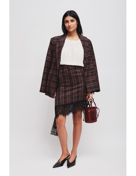 Getailleerde double-breasted geruite blazer van Maryley