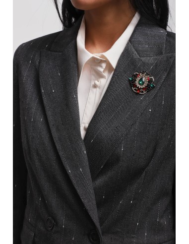 Gestreept jasje met broche Maryley