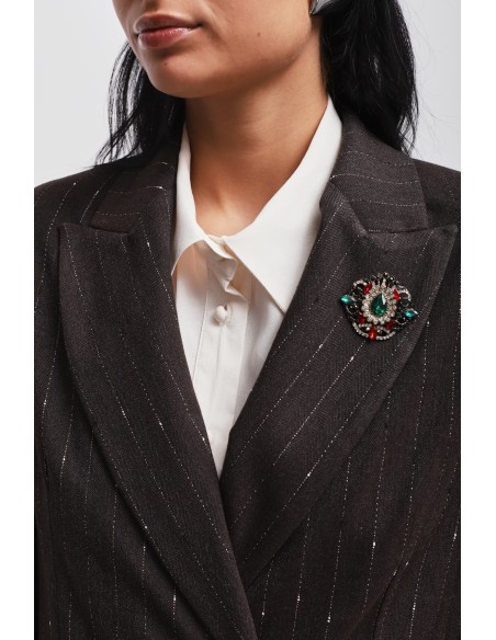 Gestreept jasje met broche Maryley