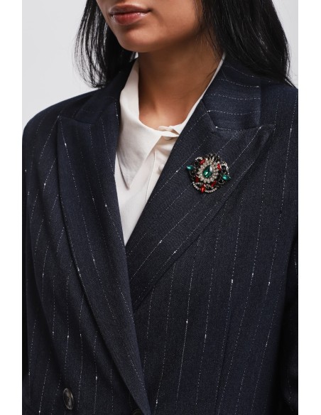 Gestreept jasje met broche Maryley