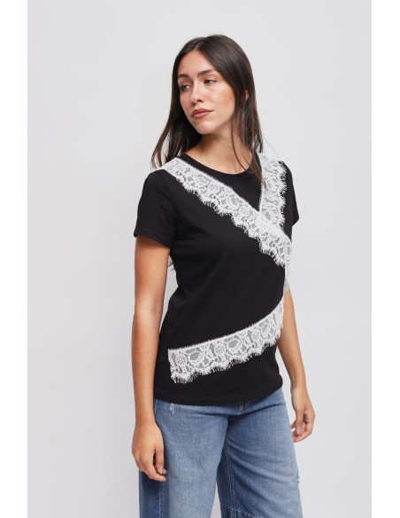 T-shirt met kanten details Maryley
