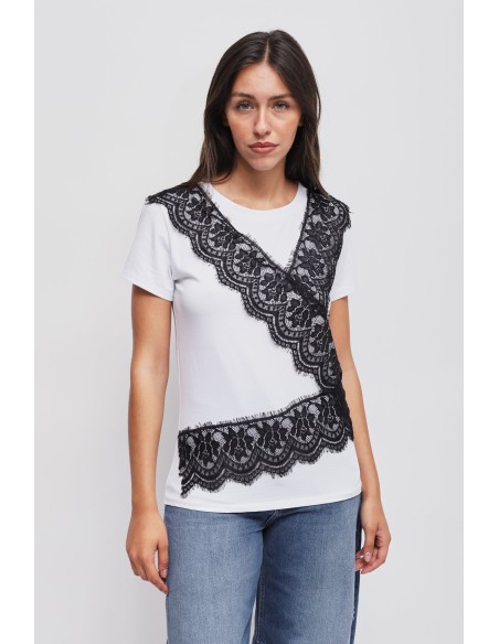 T-shirt met kanten details Maryley
