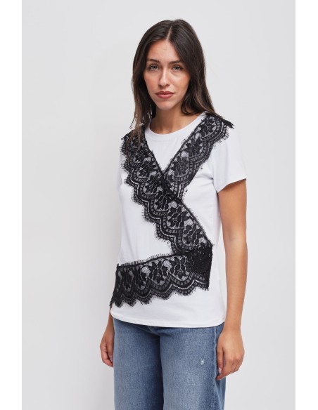 T-shirt met kanten details Maryley