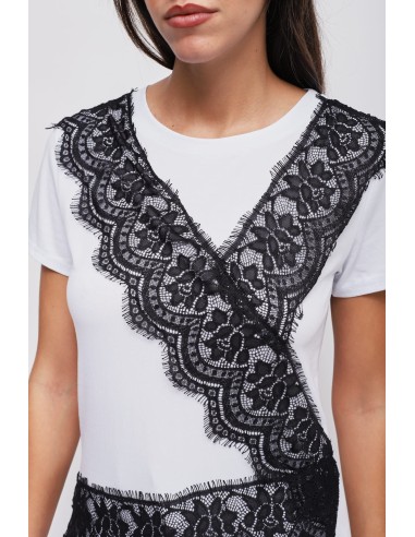 T-shirt met kanten details Maryley