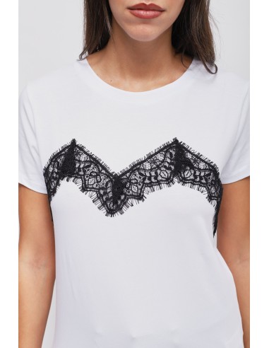 T-shirt met kanten applicaties Maryley