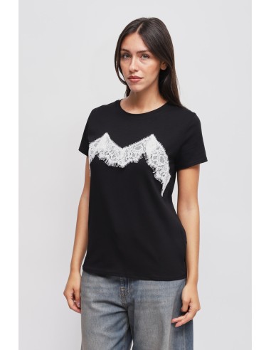 T-shirt met kanten applicaties Maryley