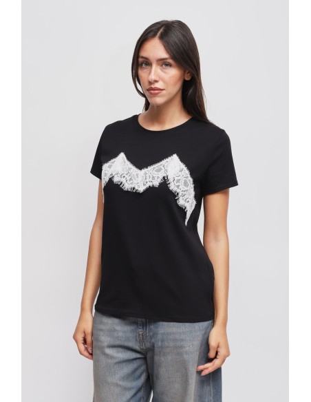 T-shirt met kanten applicaties Maryley