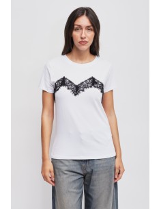 T-shirt met kanten applicaties Maryley