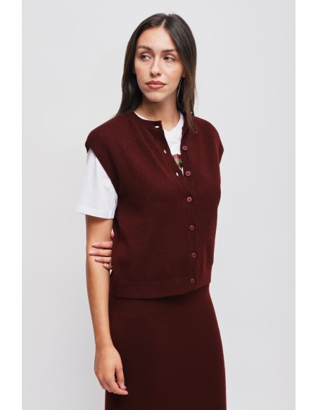 Gebreid gilet met gewatteerde schouders Maryley