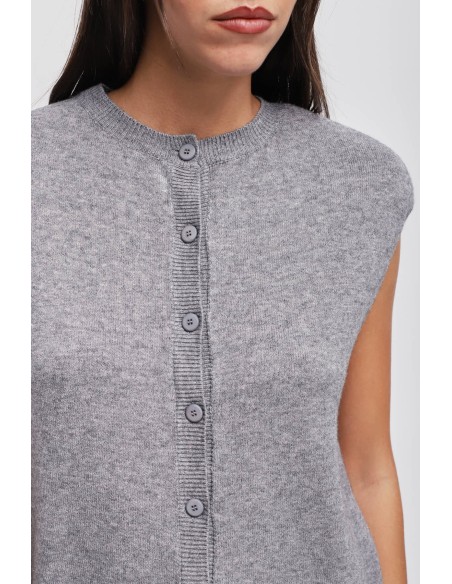 Gebreid gilet met gewatteerde schouders Maryley