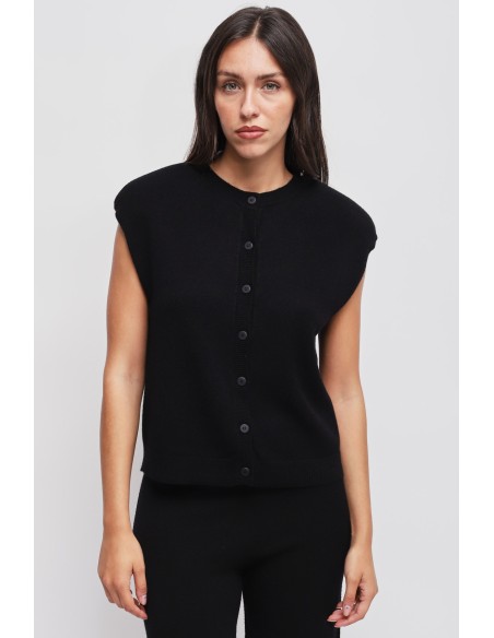 Gebreid gilet met gewatteerde schouders Maryley