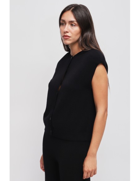 Gebreid gilet met gewatteerde schouders Maryley