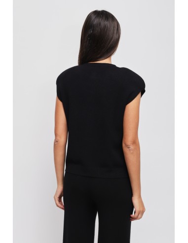 Gebreid gilet met gewatteerde schouders Maryley