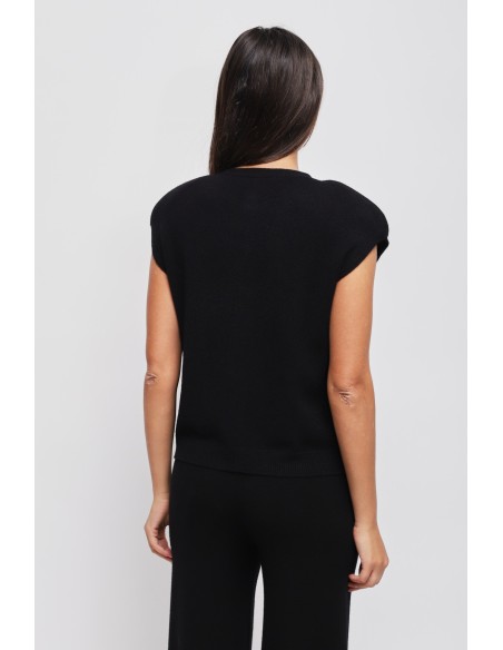 Gebreid gilet met gewatteerde schouders Maryley