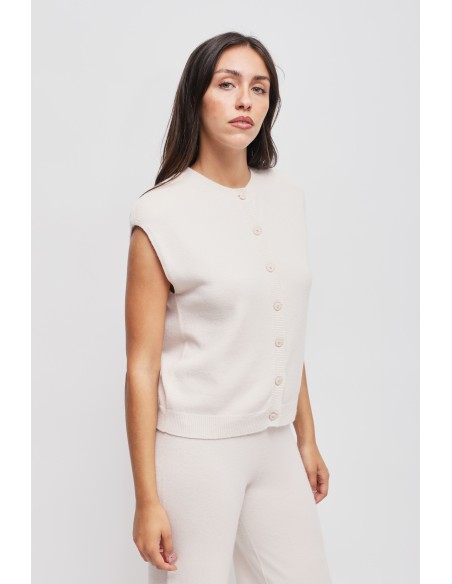 Gebreid gilet met gewatteerde schouders Maryley