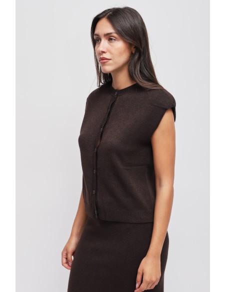 Gebreid gilet met gewatteerde schouders Maryley