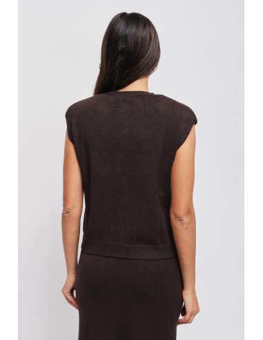 Gebreid gilet met gewatteerde schouders Maryley