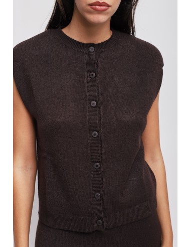 Gebreid gilet met gewatteerde schouders Maryley