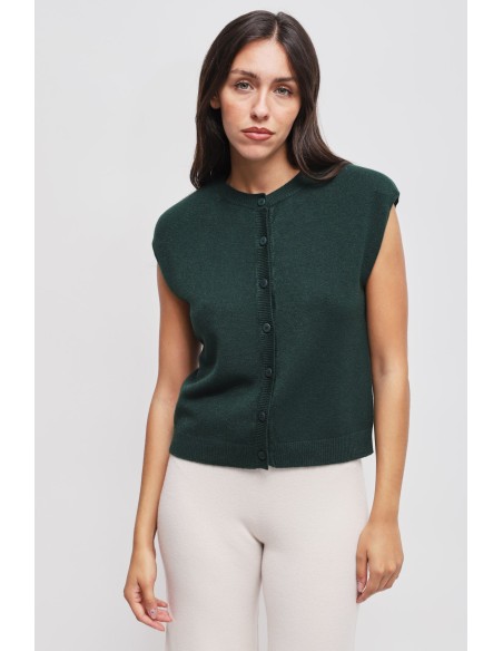 Gebreid gilet met gewatteerde schouders Maryley