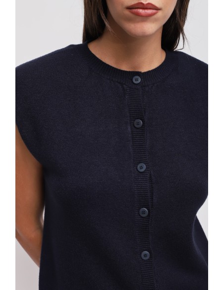 Gebreid gilet met gewatteerde schouders Maryley