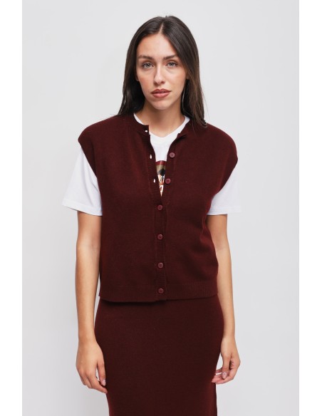 Gebreid gilet met gewatteerde schouders Maryley