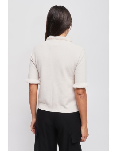 Gebreid vest met detail van imitatiebont Maryley