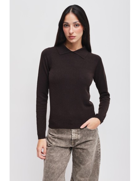Viscose trui met Maryley-kraag
