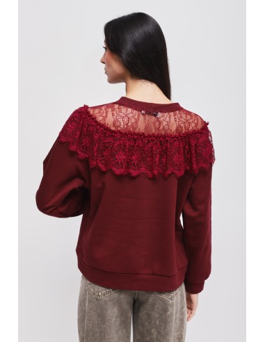 Maryley-sweater met kanten halslijn