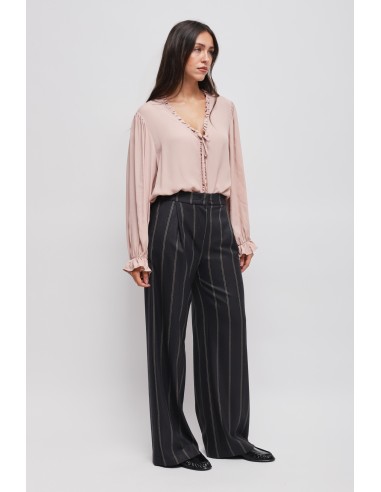 Maryley krijtstreep Palazzo-broek